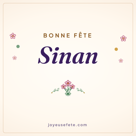 Image carrée « Bonne fête Sinan » pour WhatsApp