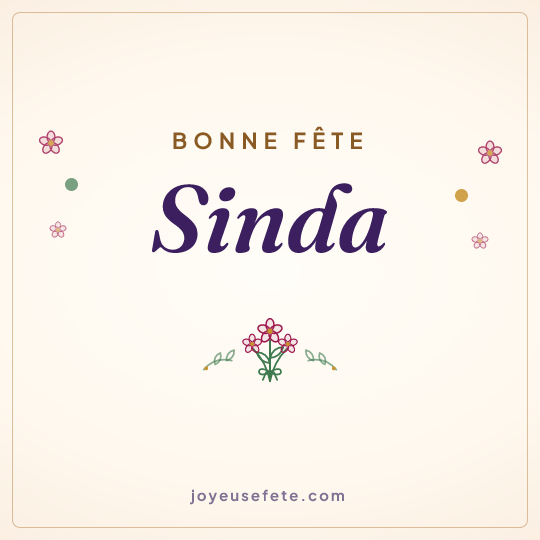 Image carrée « Bonne fête Sinda » pour WhatsApp