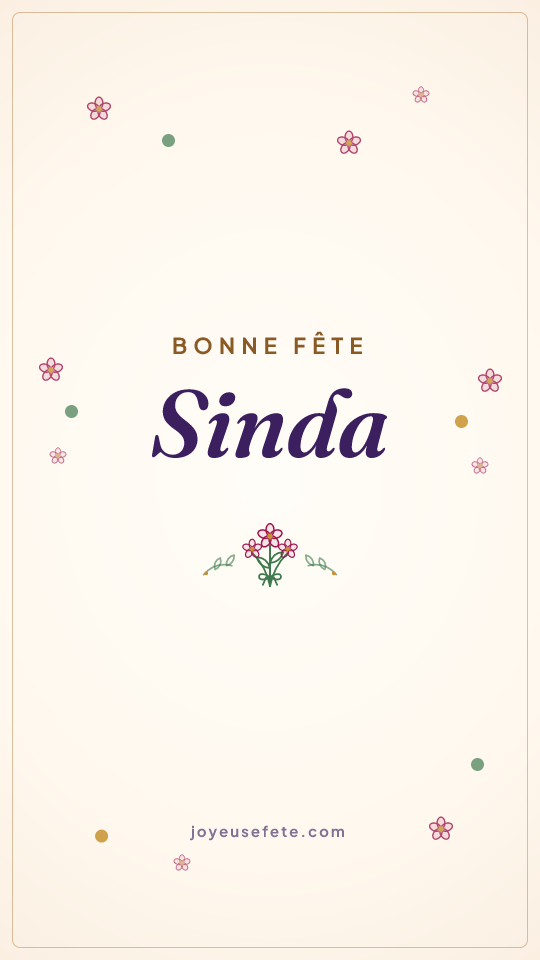 Image « Bonne fête Sinda » au format story