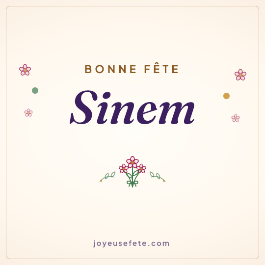 Image carrée « Bonne fête Sinem » pour WhatsApp