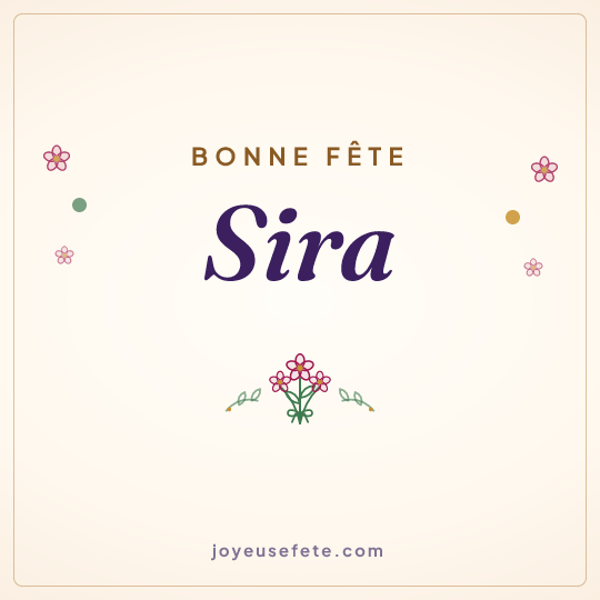 Image carrée « Bonne fête Sira » pour WhatsApp