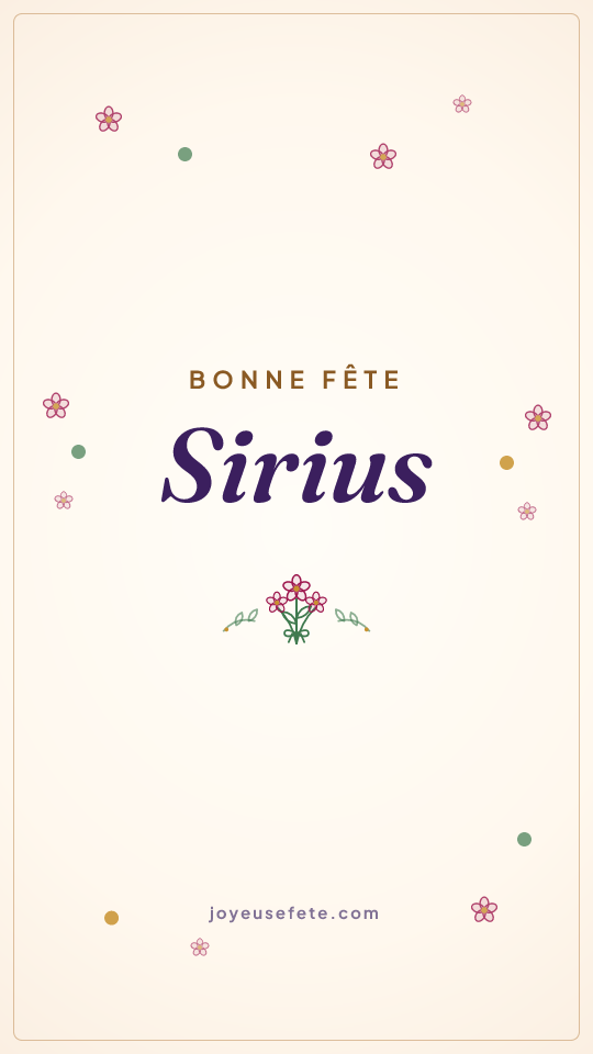 Image « Bonne fête Sirius » au format story