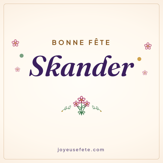 Image carrée « Bonne fête Skander » pour WhatsApp
