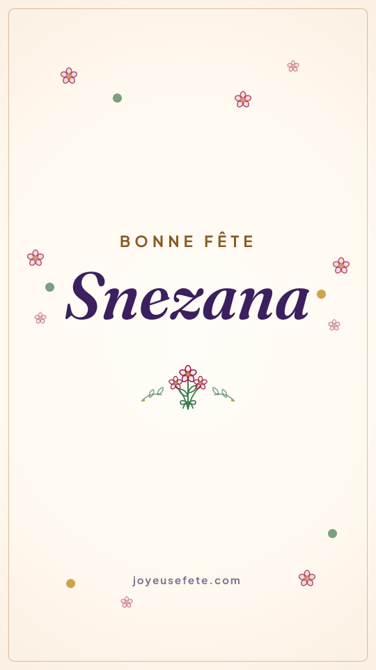 Image « Bonne fête Snezana » au format story