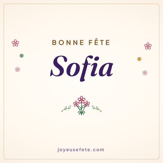 Image carrée « Bonne fête Sofia » pour WhatsApp
