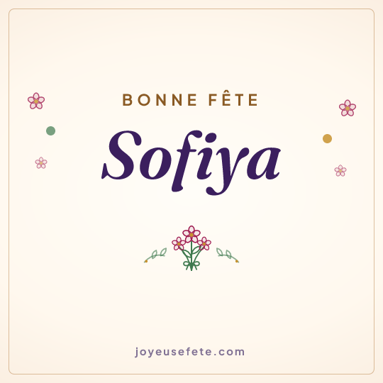 Image carrée « Bonne fête Sofiya » pour WhatsApp