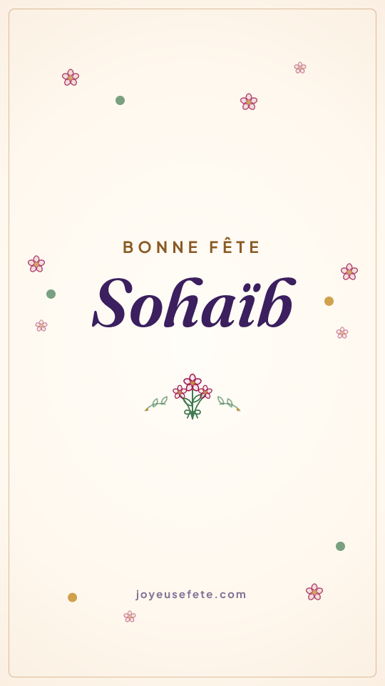 Image « Bonne fête Sohaïb » au format story