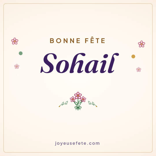 Image carrée « Bonne fête Sohail » pour WhatsApp