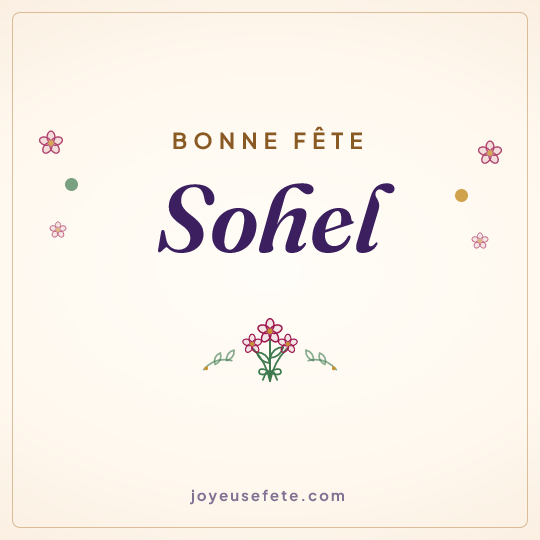 Image carrée « Bonne fête Sohel » pour WhatsApp