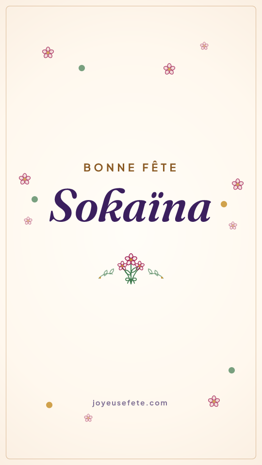 Image « Bonne fête Sokaïna » au format story
