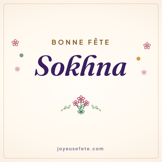 Image carrée « Bonne fête Sokhna » pour WhatsApp