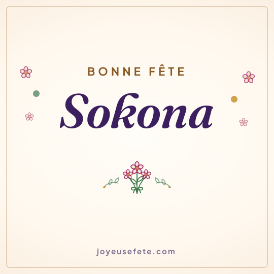 Image carrée « Bonne fête Sokona » pour WhatsApp