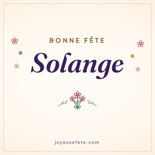 Image carrée « Bonne fête Solange » pour WhatsApp