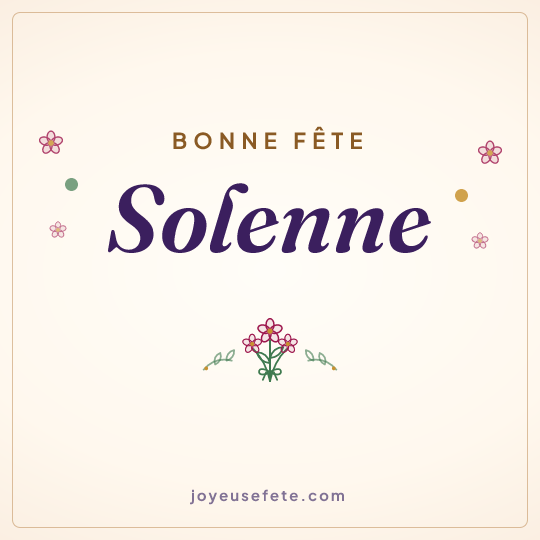 Image carrée « Bonne fête Solenne » pour WhatsApp