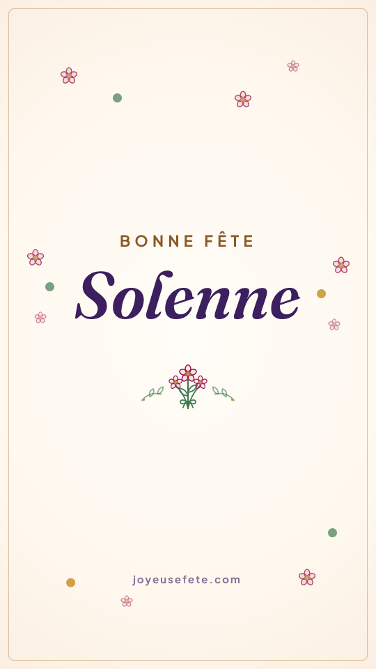 Image « Bonne fête Solenne » au format story