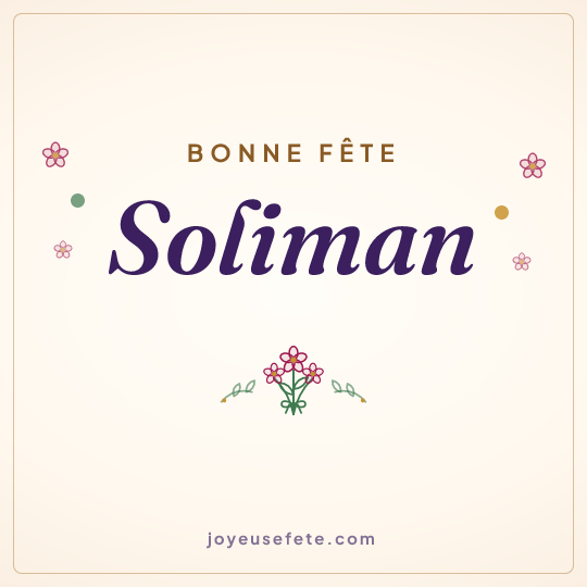 Image carrée « Bonne fête Soliman » pour WhatsApp