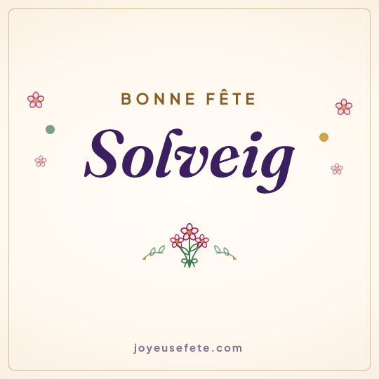 Image carrée « Bonne fête Solveig » pour WhatsApp