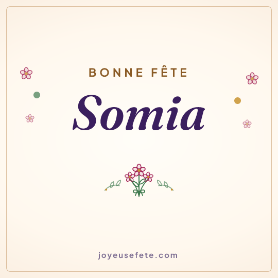 Image carrée « Bonne fête Somia » pour WhatsApp