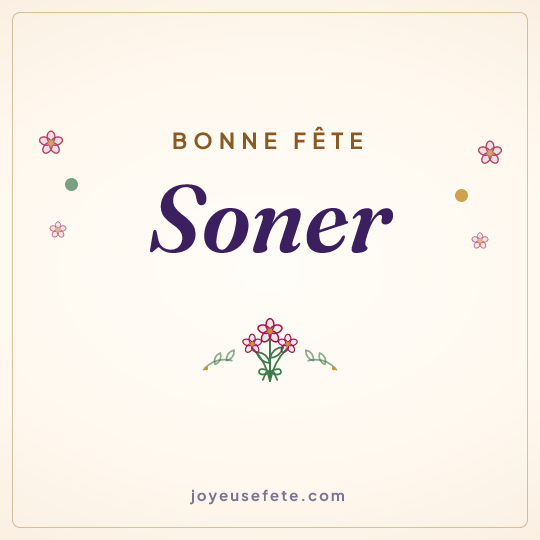 Image carrée « Bonne fête Soner » pour WhatsApp