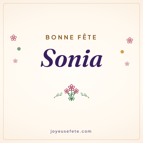 Image carrée « Bonne fête Sonia » pour WhatsApp