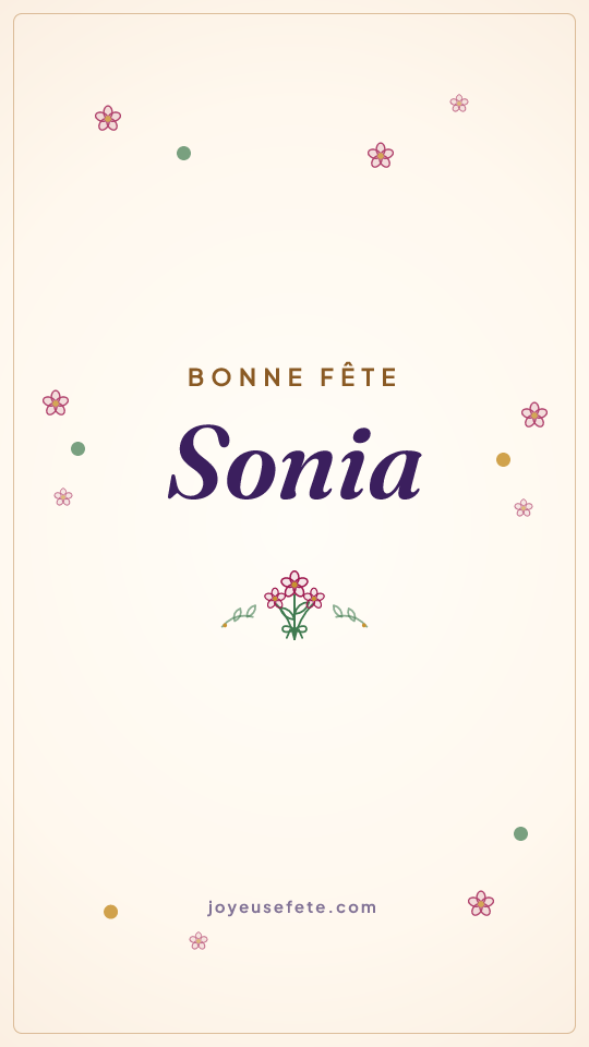 Image « Bonne fête Sonia » au format story