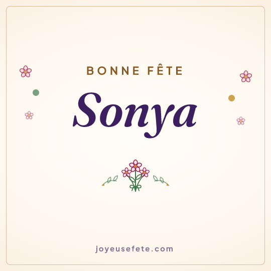 Image carrée « Bonne fête Sonya » pour WhatsApp
