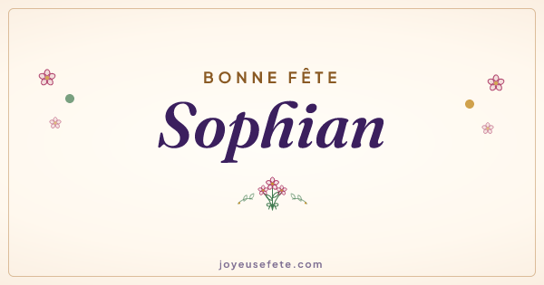 Image « Bonne fête Sophian » au format large