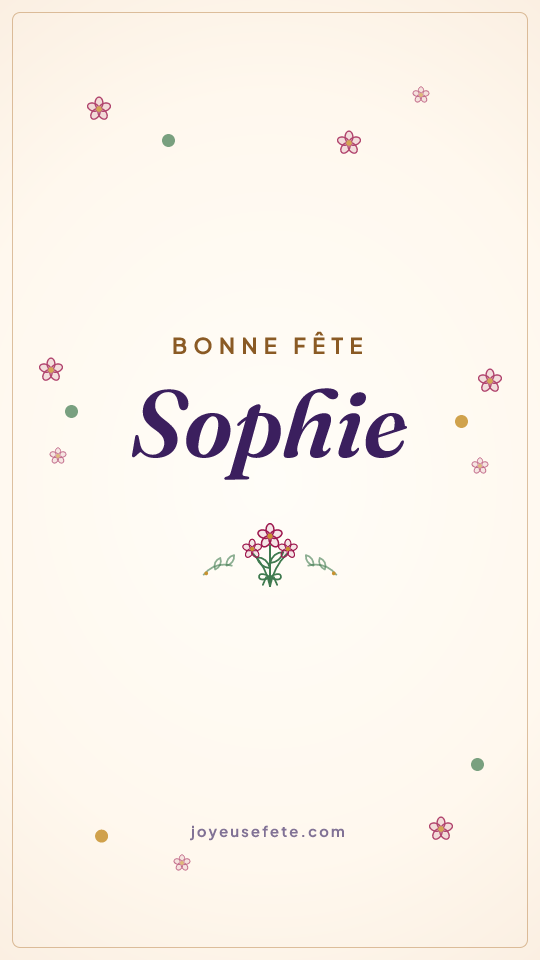 Image « Bonne fête Sophie » au format story