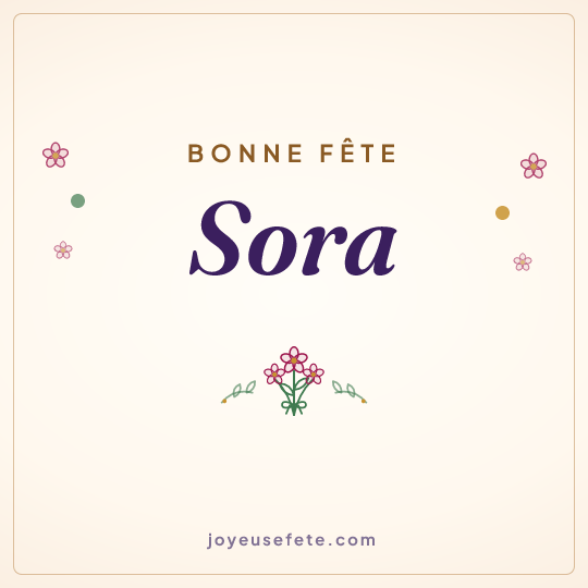 Image carrée « Bonne fête Sora » pour WhatsApp