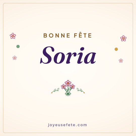 Image carrée « Bonne fête Soria » pour WhatsApp