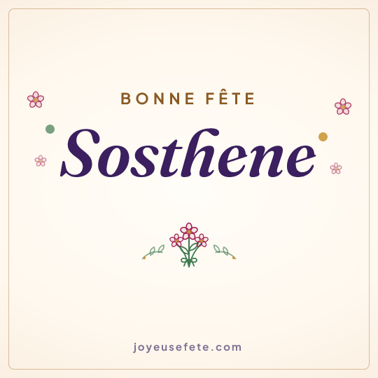 Image carrée « Bonne fête Sosthene » pour WhatsApp