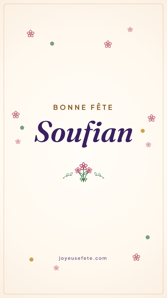 Image « Bonne fête Soufian » au format story