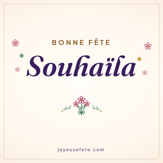 Image carrée « Bonne fête Souhaïla » pour WhatsApp