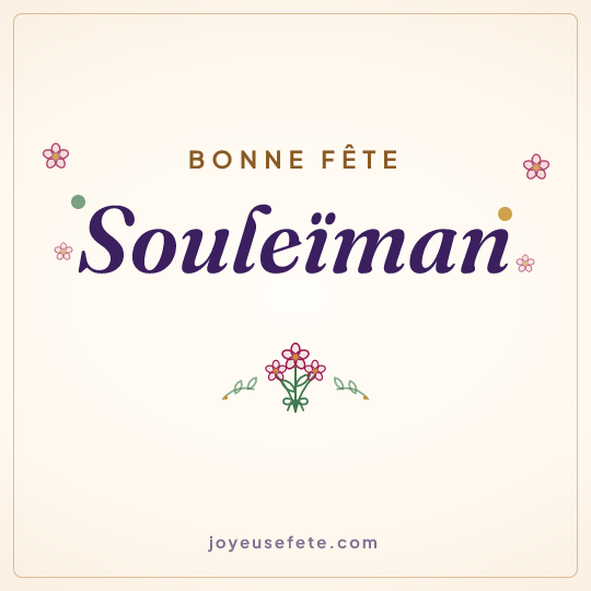 Image carrée « Bonne fête Souleïman » pour WhatsApp