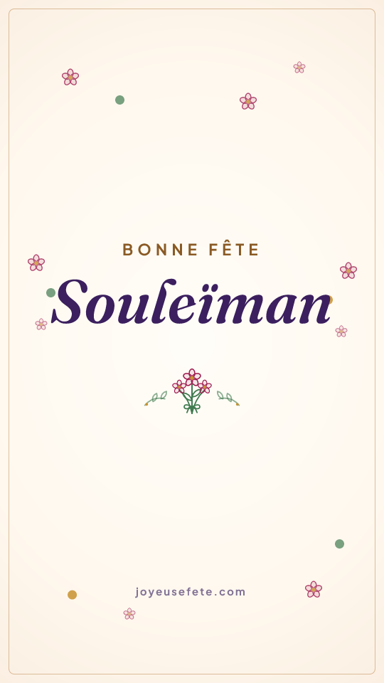 Image « Bonne fête Souleïman » au format story
