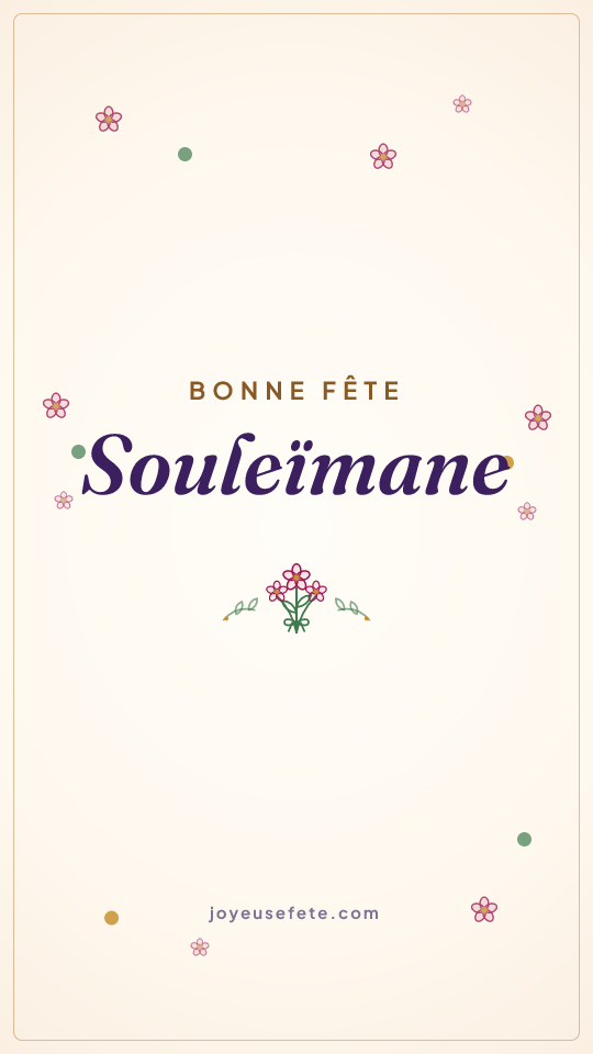 Image « Bonne fête Souleïmane » au format story
