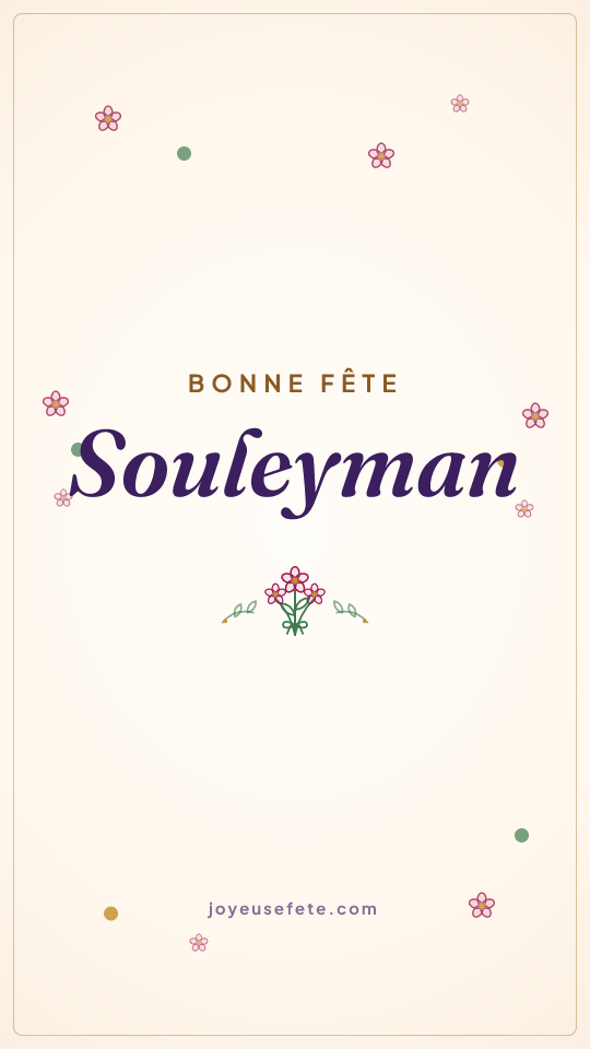 Image « Bonne fête Souleyman » au format story