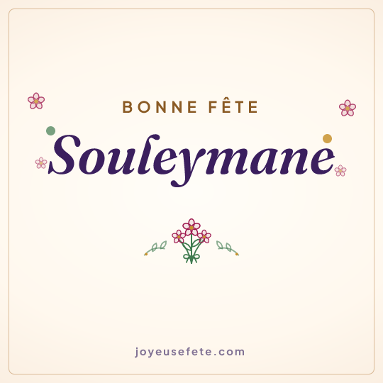 Image carrée « Bonne fête Souleymane » pour WhatsApp