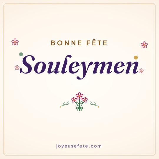Image carrée « Bonne fête Souleymen » pour WhatsApp
