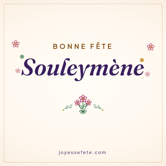Image carrée « Bonne fête Souleymène » pour WhatsApp