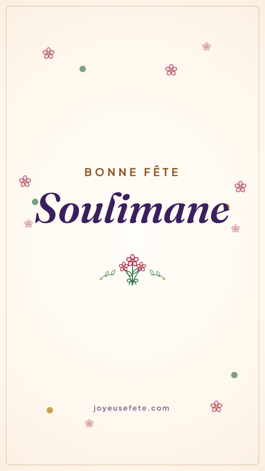 Image « Bonne fête Soulimane » au format story