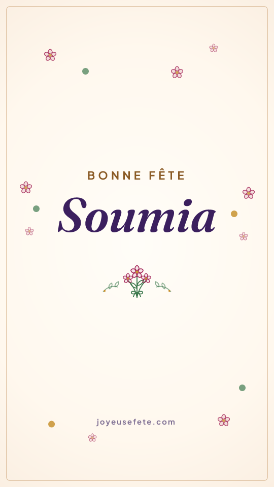Image « Bonne fête Soumia » au format story