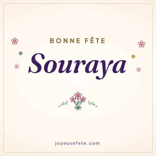 Image carrée « Bonne fête Souraya » pour WhatsApp