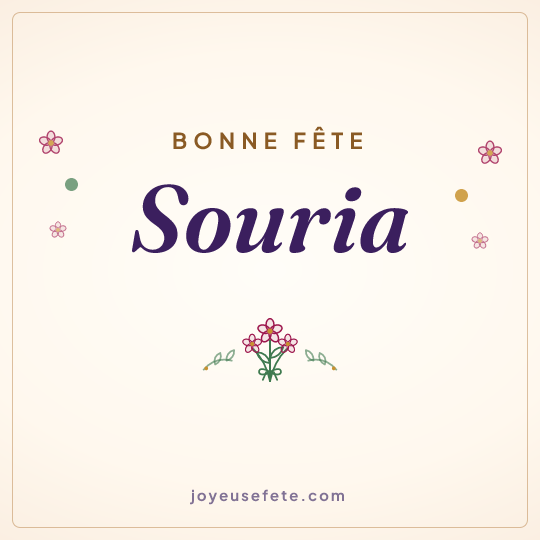 Image carrée « Bonne fête Souria » pour WhatsApp