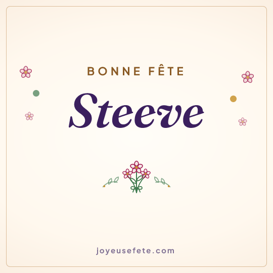 Image carrée « Bonne fête Steeve » pour WhatsApp