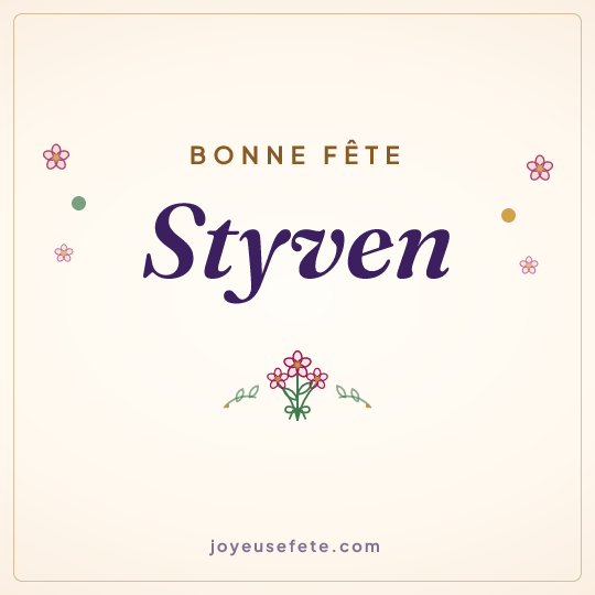 Image carrée « Bonne fête Styven » pour WhatsApp