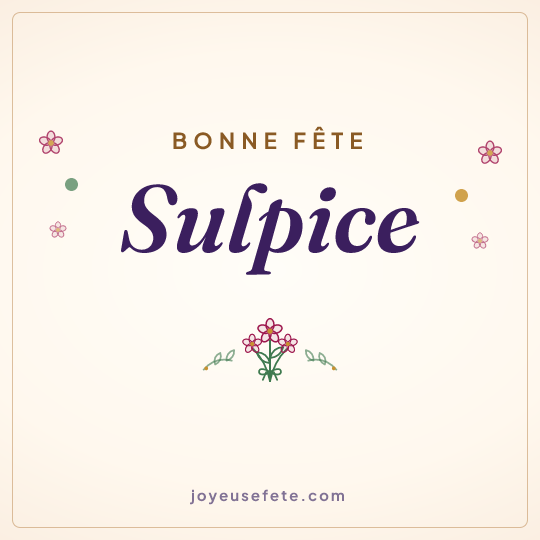 Image carrée « Bonne fête Sulpice » pour WhatsApp