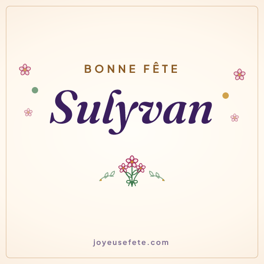 Image carrée « Bonne fête Sulyvan » pour WhatsApp