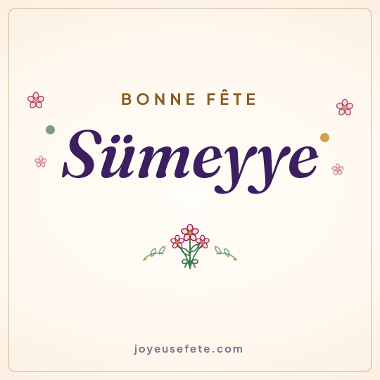 Image carrée « Bonne fête Sümeyye » pour WhatsApp