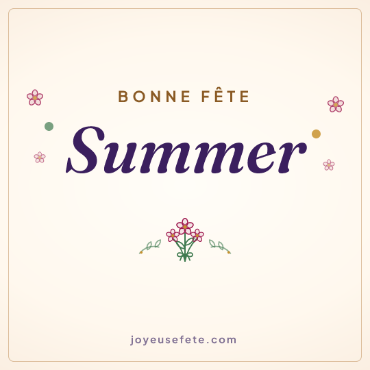 Image carrée « Bonne fête Summer » pour WhatsApp